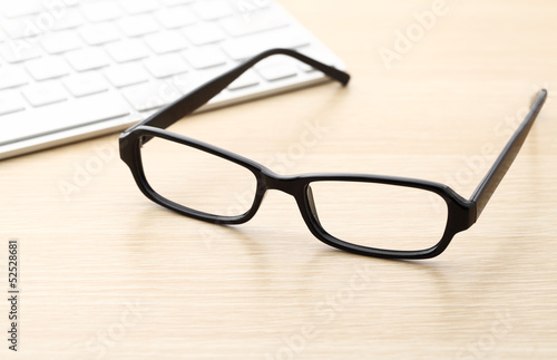 Keyboard and glasses