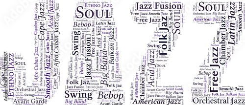 Vector Word Cloud with the word of Jazz on white background #52529887
