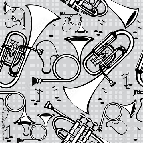 seamless pattern horns on gray background