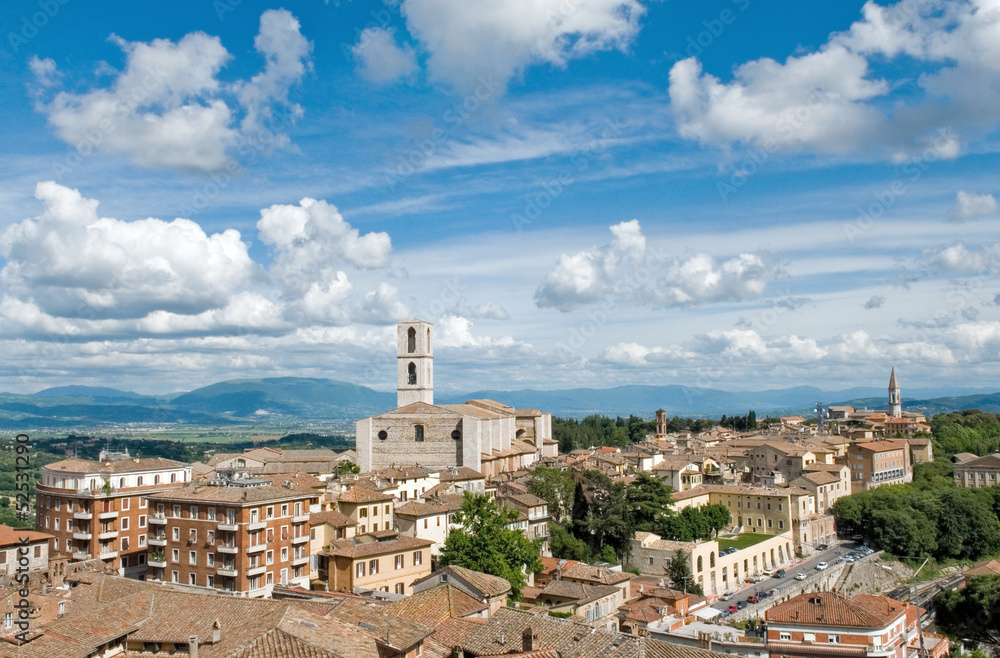 Perugia - Panorama con chiese