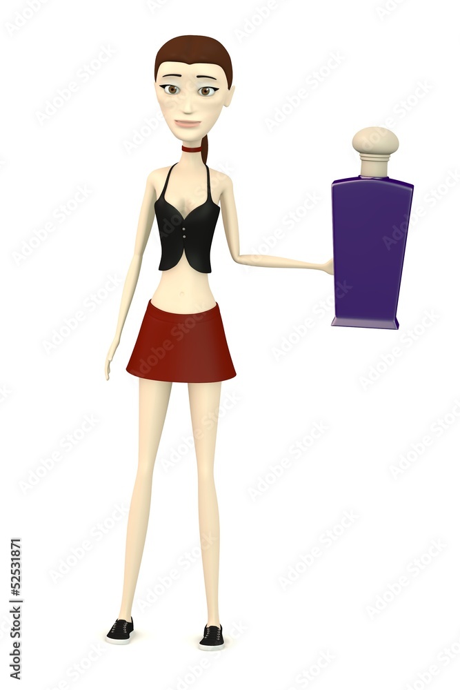 3d render of cartoon character with shampoo 3d render of cartoon character with shampoo