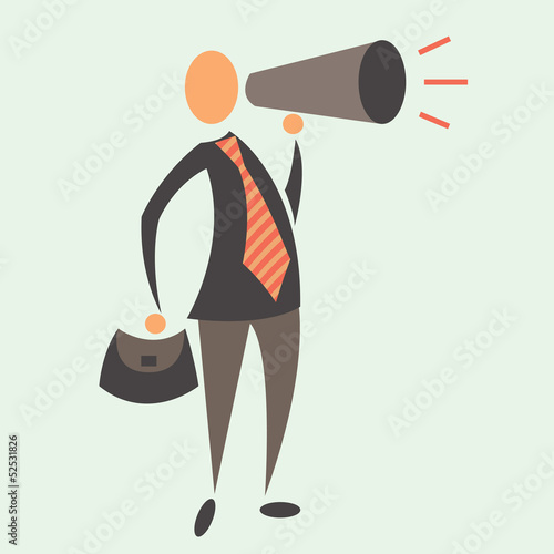 Business Man with Megaphone