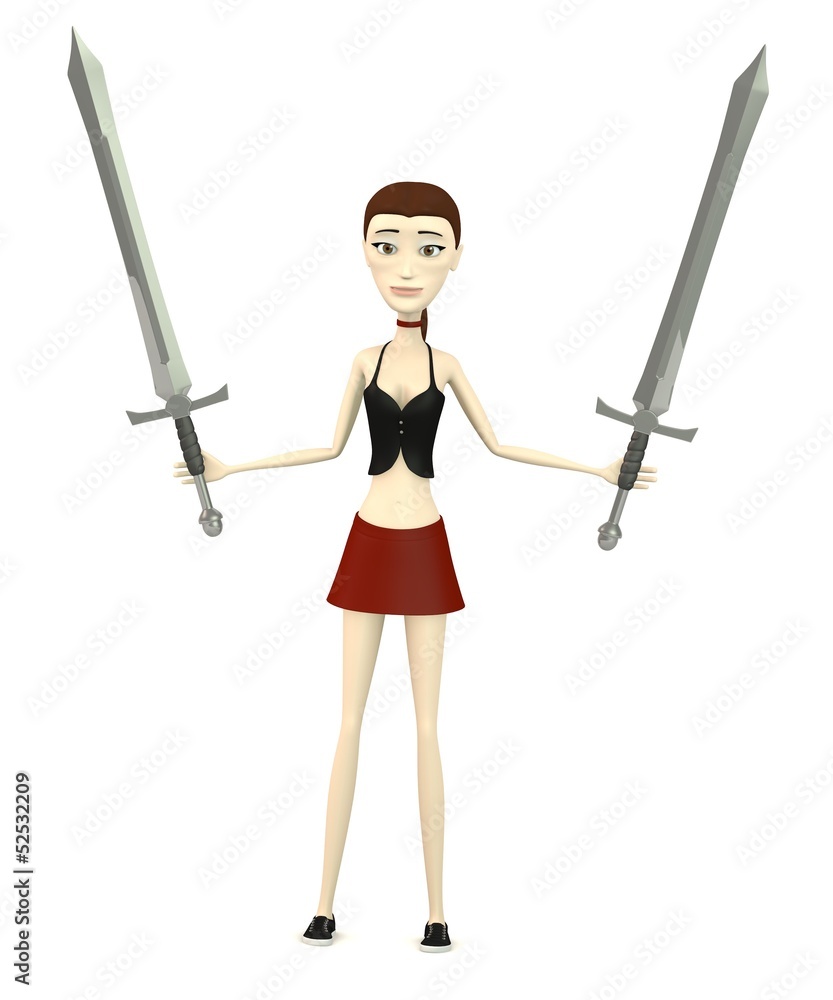 3d render of cartoon character with sword 3d render of cartoon character with sword