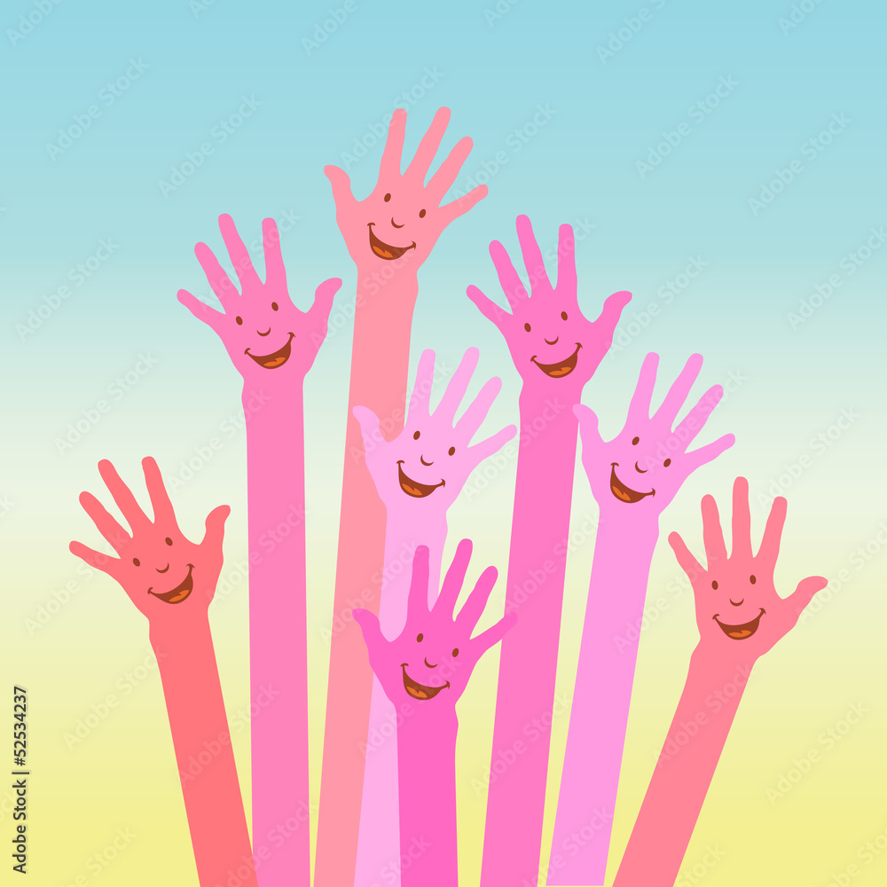 pink colorful up hands pink colorful up hands