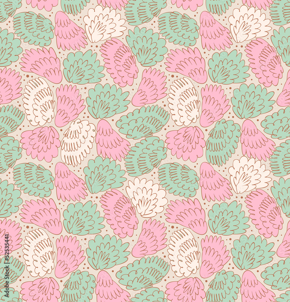 Feathers seamless ornate pattern Feathers seamless ornate pattern