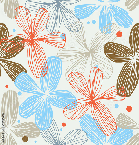 Floral decorative seamless lacy pattern