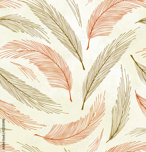 Green and ginger seamless vintage background