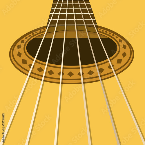 Music flyer or background with acoustic guitar