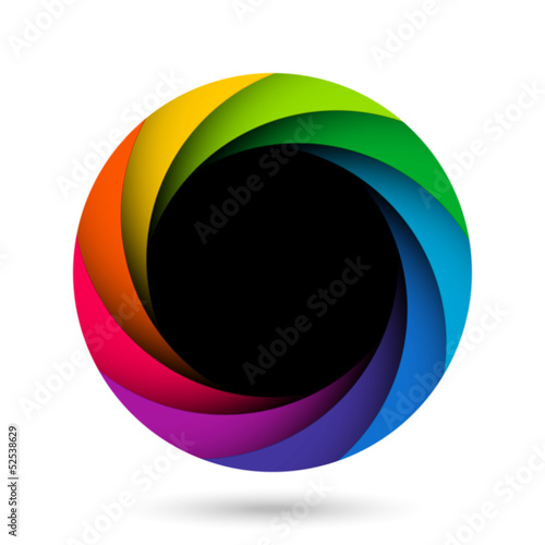 Colorful camera shutter aperture