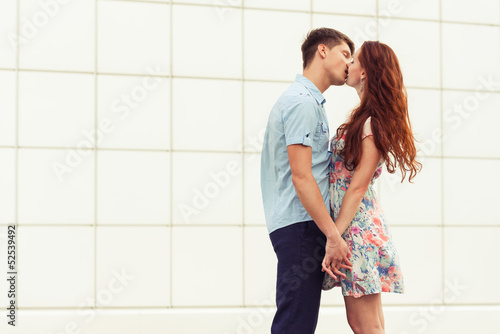 kissing young couple