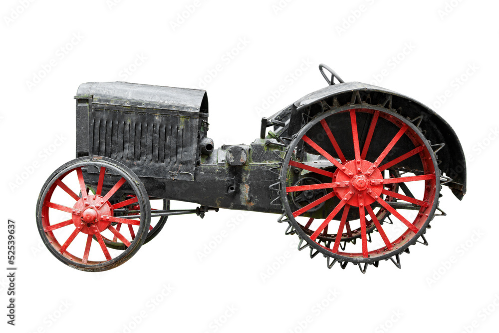 Fototapeta premium vintage tractor isolated on white background