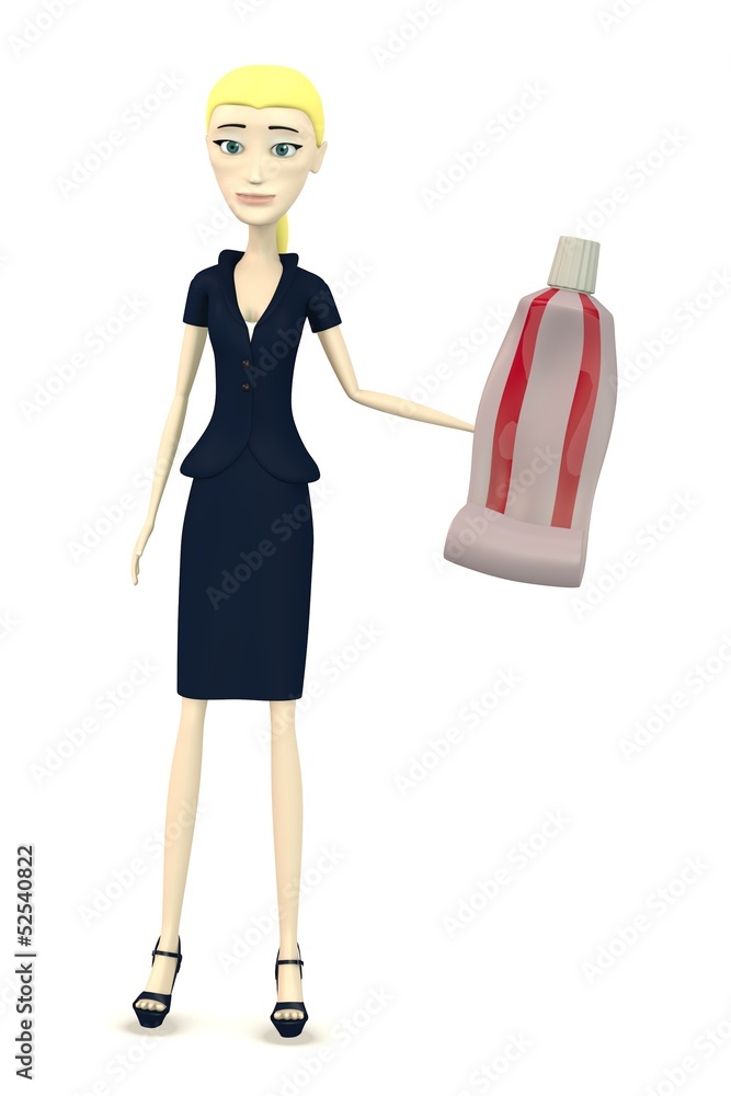 3d render of cartoon character with toothpaste 3d render of cartoon character with toothpaste