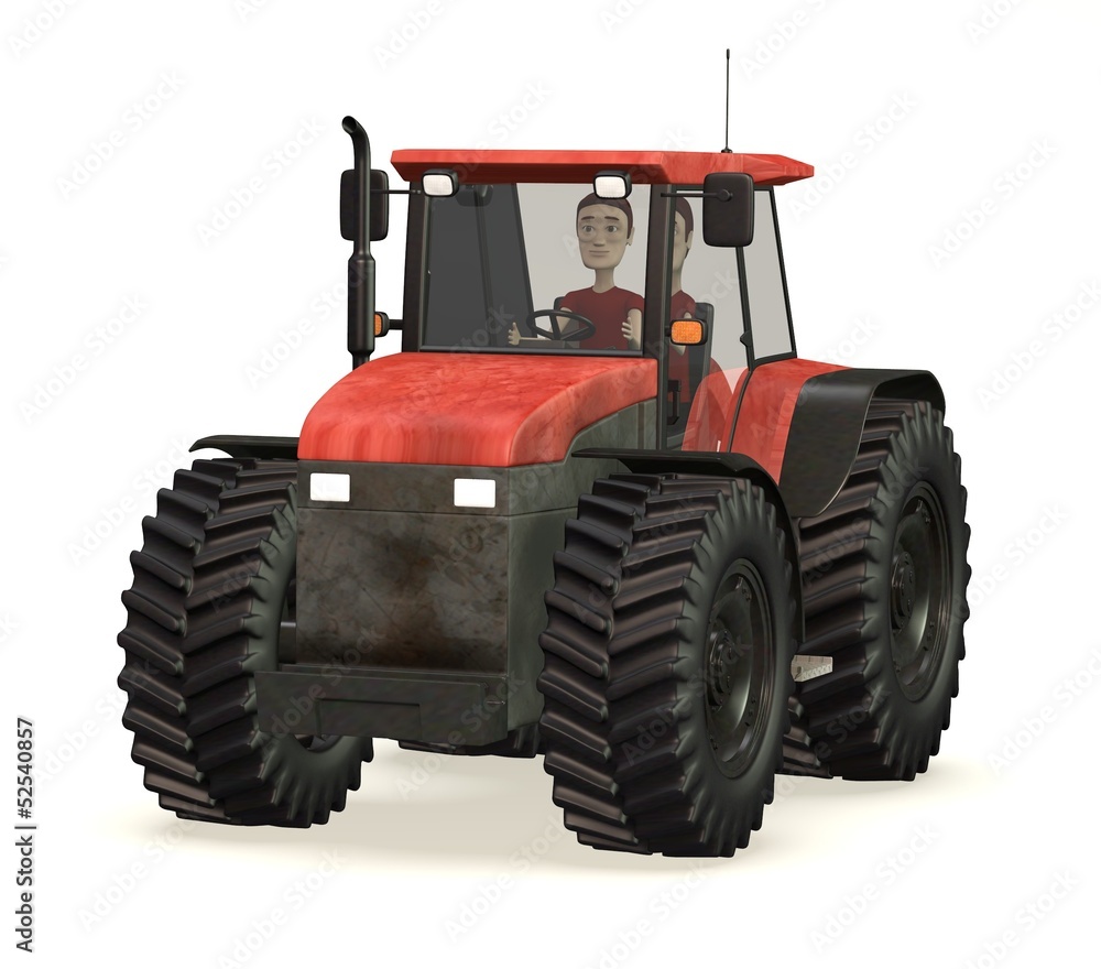 3d render of cartoon character in tractor 3d render of cartoon character in tractor