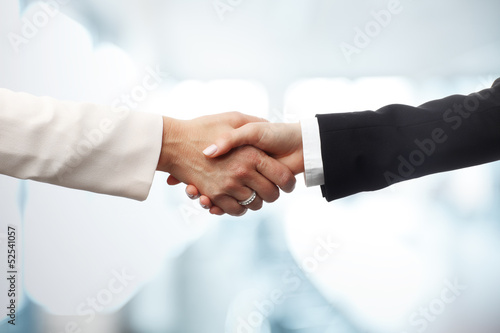 Business woman shaking hands