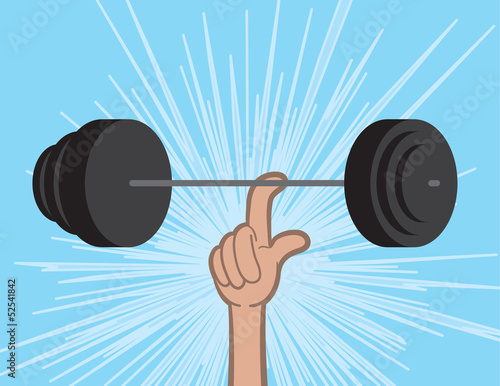 Weights held up by single finger