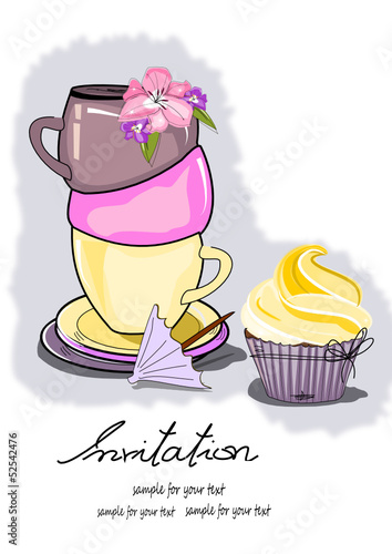 Einladung, Kaffee, Tee Zeit