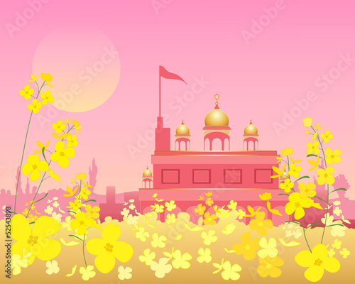gurdwara at sunset
