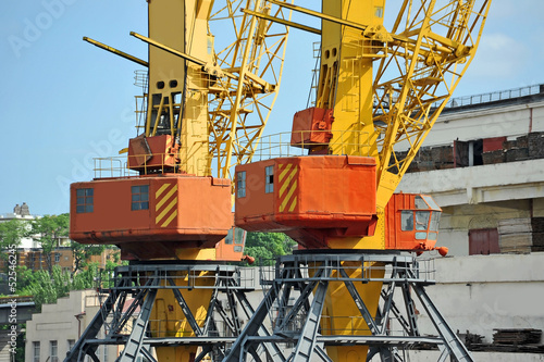 Wallpaper Mural Port cargo crane over blue sky background Torontodigital.ca