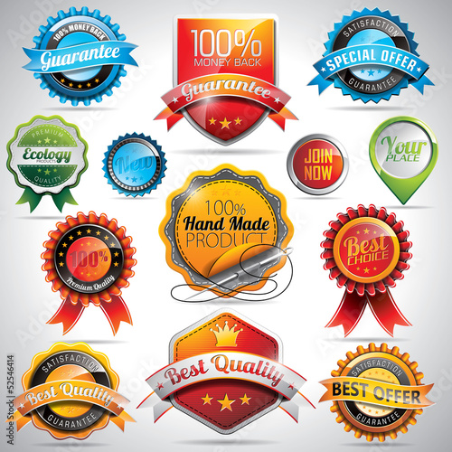 Vector set of labels and badges illustration