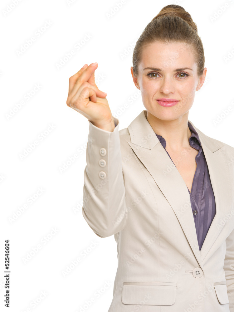 Confident business woman snapping fingers Confident business woman snapping fingers