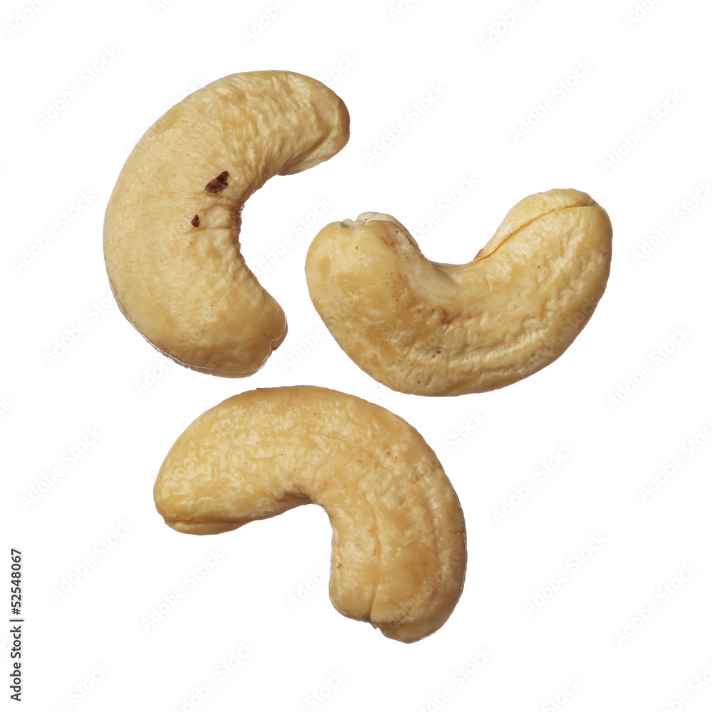 Cashew nuts isolated on white background Cashew nuts isolated on white background