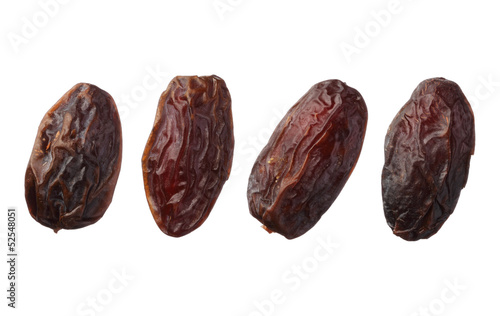 Dried medjool dates isolated on white background
