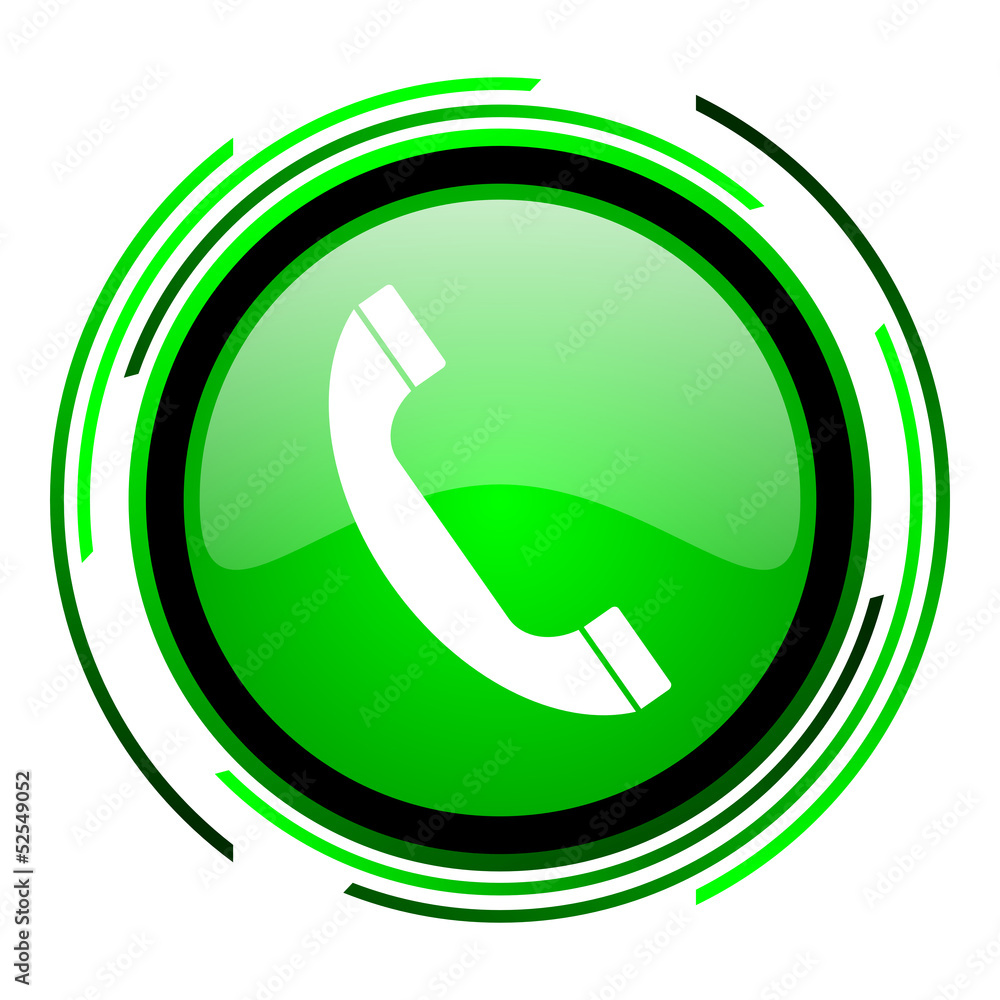 phone green circle glossy icon phone green circle glossy icon
