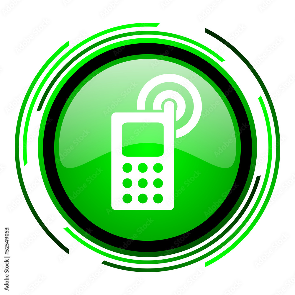 cellphone green circle glossy icon cellphone green circle glossy icon