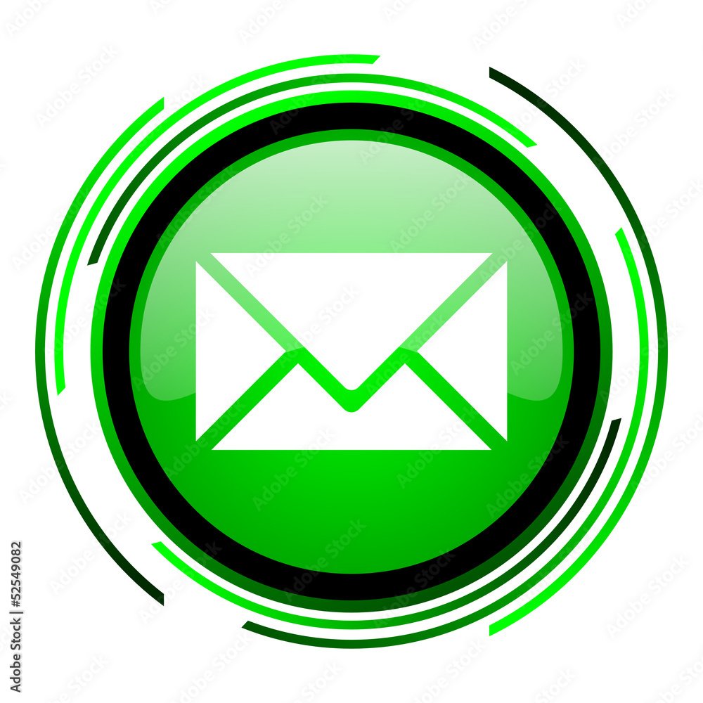 mail green circle glossy icon mail green circle glossy icon