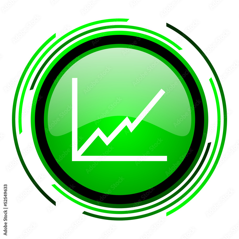 chart green circle glossy icon chart green circle glossy icon