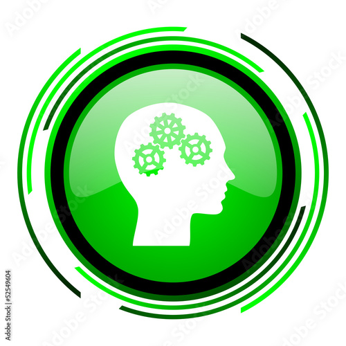 head green circle glossy icon