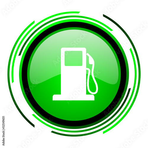 fuel green circle glossy icon