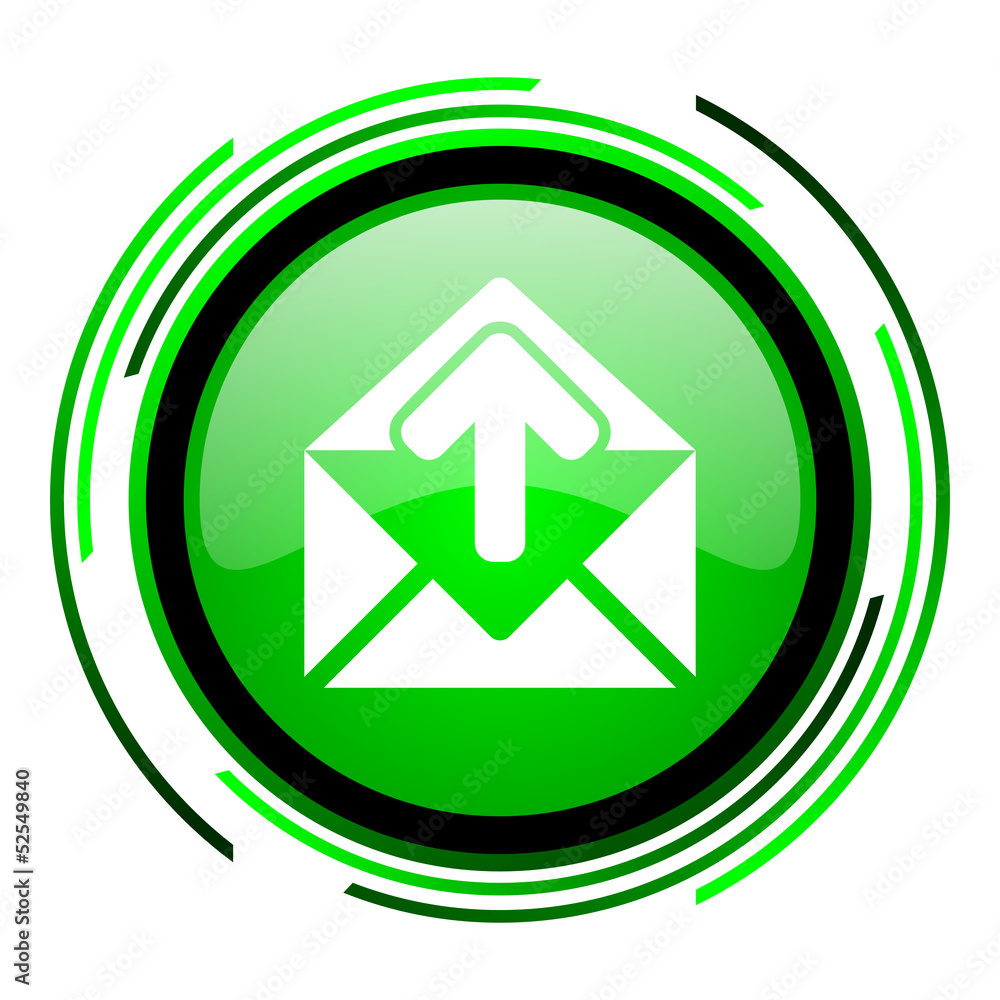 mail green circle glossy icon mail green circle glossy icon