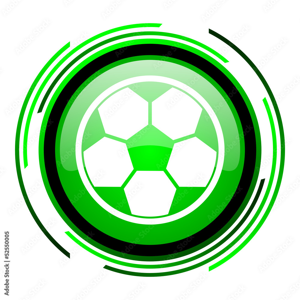 Fototapeta premium soccer green circle glossy icon