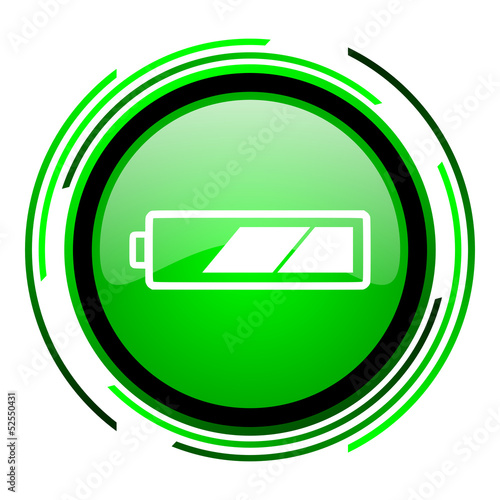 battery green circle glossy icon