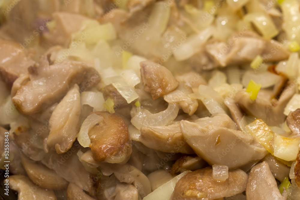 background of mushrooms fried in a pan background of mushrooms fried in a pan