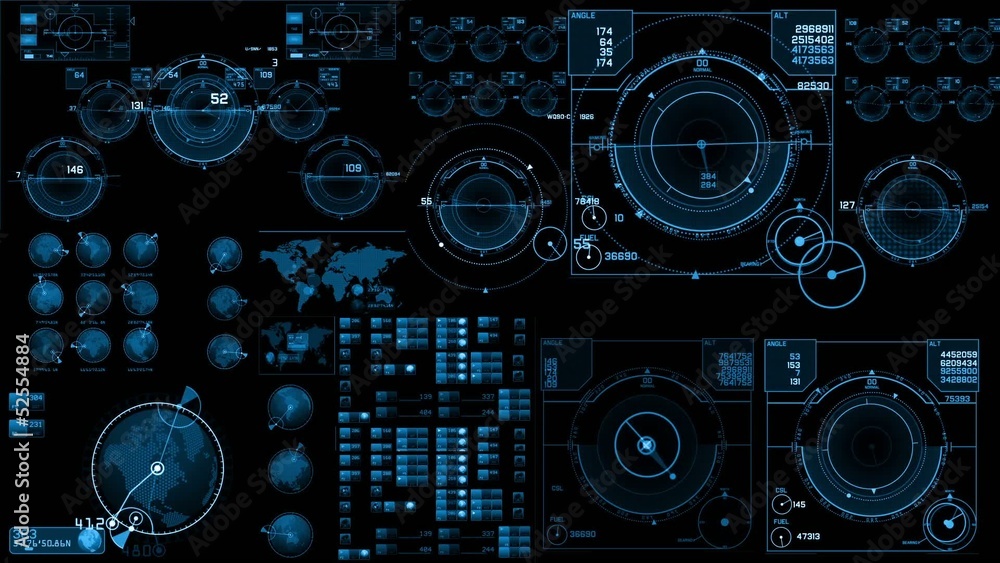 Pantalla de mandos futurista