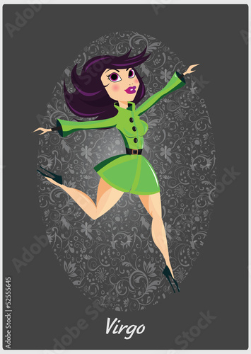 Zodiac horoscope sign Virgo with a beautiful girl