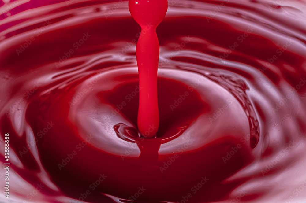 Abstract of Water Drops and droplets, Red Liquid , Copy Space, H Abstract of Water Drops and droplets, Red Liquid , Copy Space, H