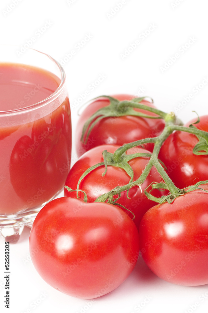 Fresh Tomato Juice on white background Fresh Tomato Juice on white background