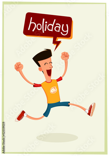young man having fun at holiday