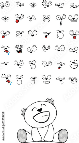 polar bear baby cute sitting cartoon set