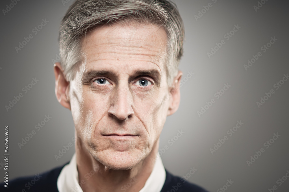 Obraz premium Mature Caucasian Man With Blank Expression Portrait