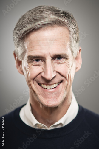 Mature Caucasian Man With Smiling Portrait