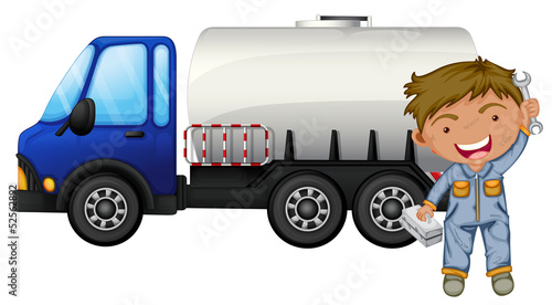 A tanker and a young man