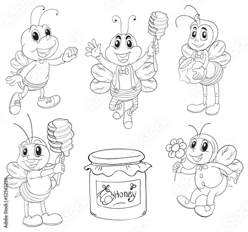 Doodle design of bees
