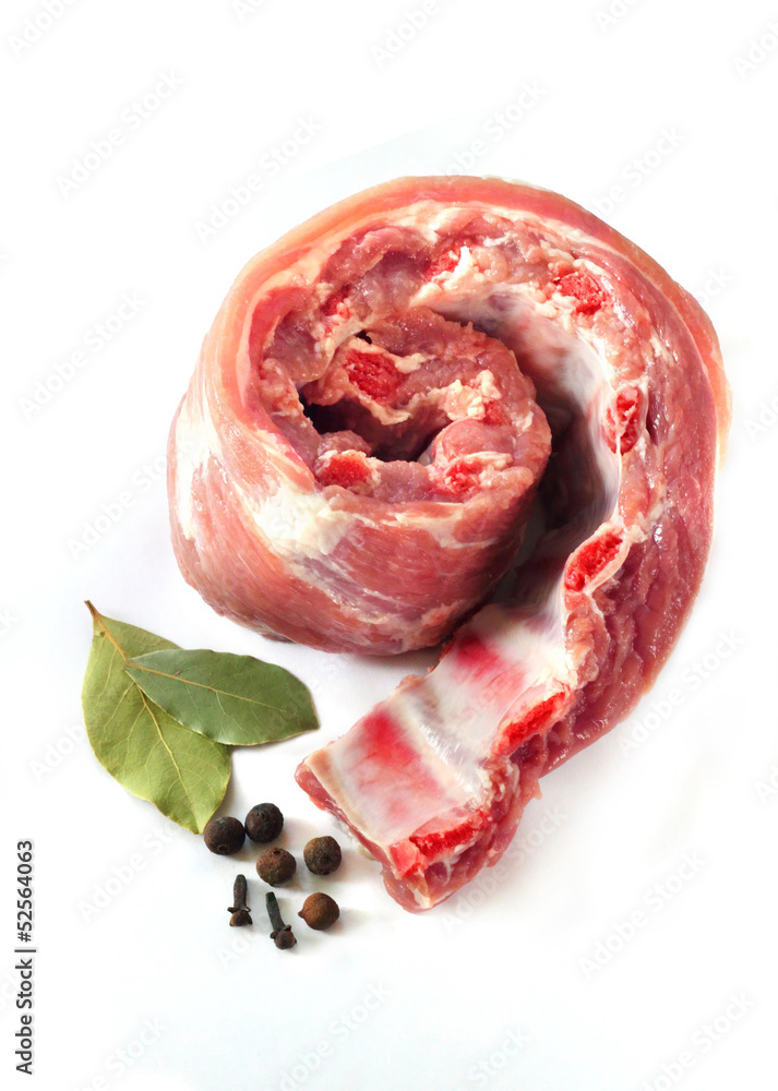 Obraz premium Uncooked pork ribs