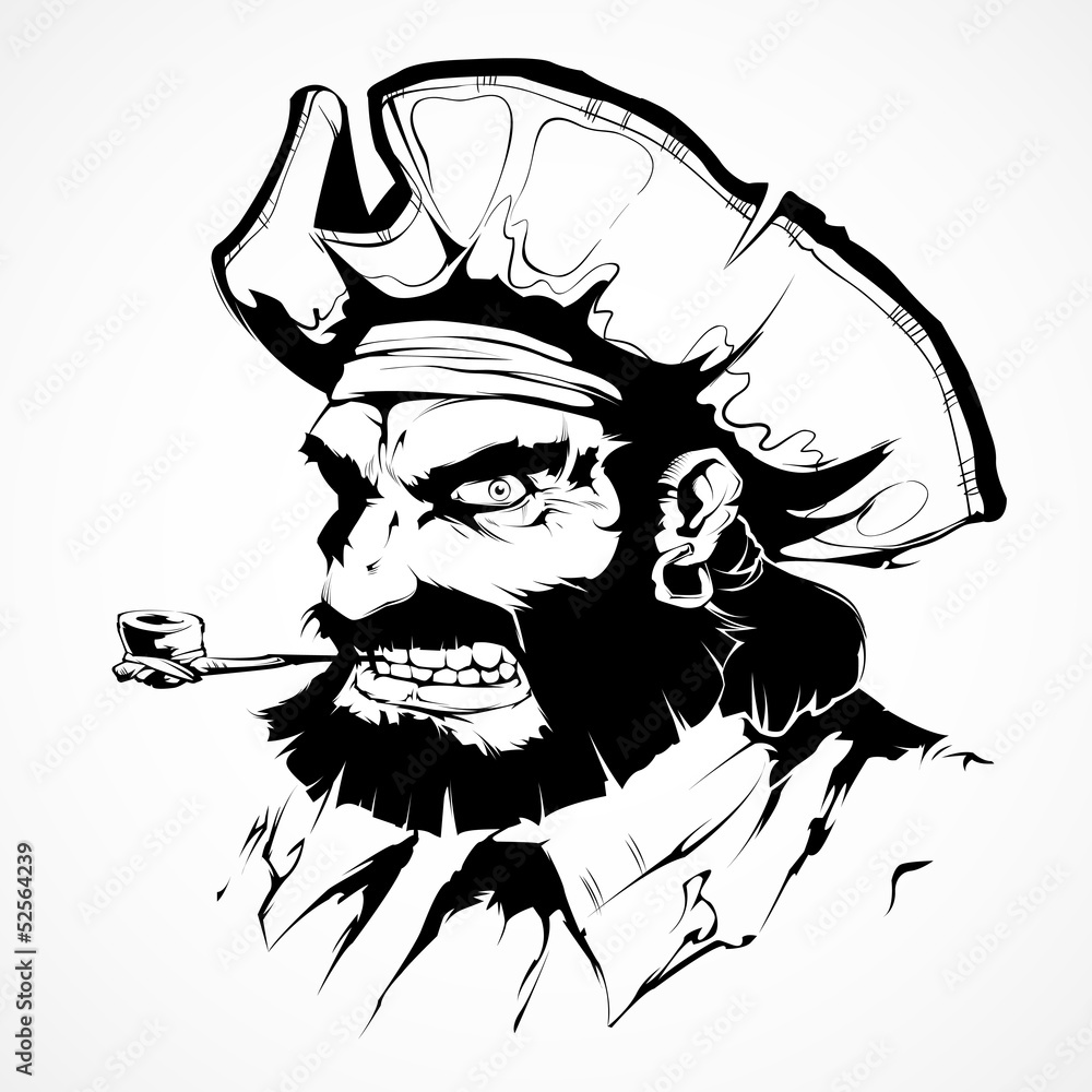 Obraz premium wektor twarz pirata