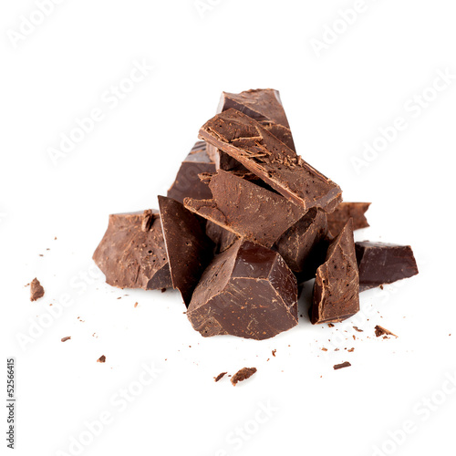 Pieces of chocolate closeup