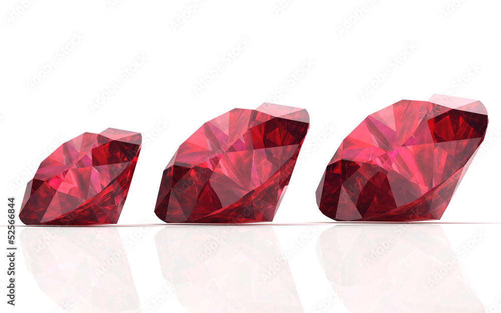 Ruby or Rodolite gemstone (high resolution 3D image)